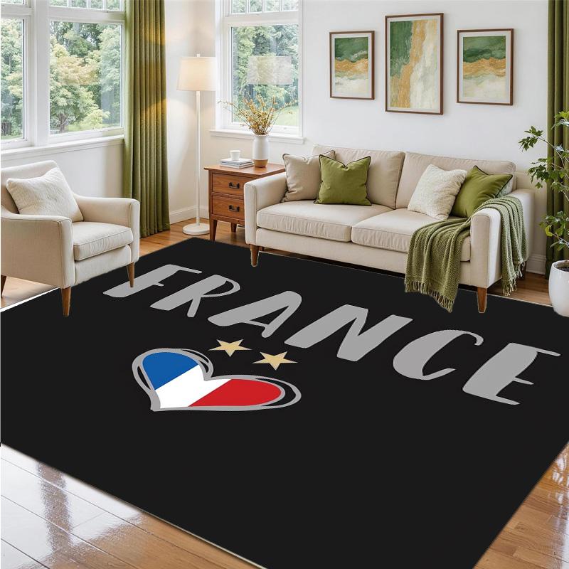 France National Football Team Design Crystal Velvet Rug Soft Decorative Mat for Bedroom Entrance