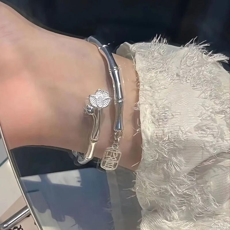 Ping An Bamboo Lotus Bracelet Female Premium Sense Adjustable Birthday Gift for Girlfriends and Girlfriends Niche Design