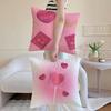Art Sweet Sweet Pink Candy Cushion Cover Daily Washable Linen Pillowcase Soft For Sofa Bed Home Room Decor
