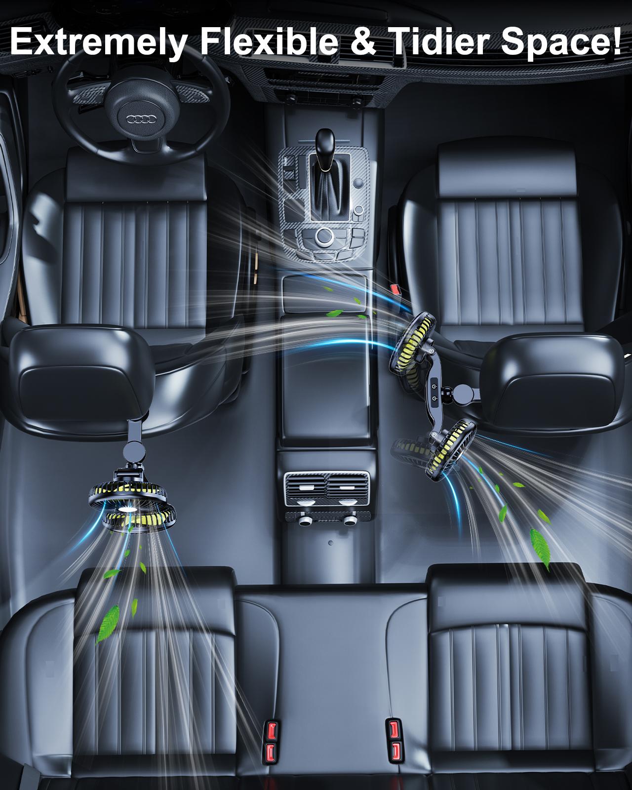 Летний автомобильный вентилятор охлаждения Hipacool с двумя головками — фото 5