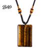 Healing Energy Stone Jewelry Natural Crystal Pendant Necklace, Necklace with Adjustable Fake Gemstone Braided Rope, Polished for Men Women