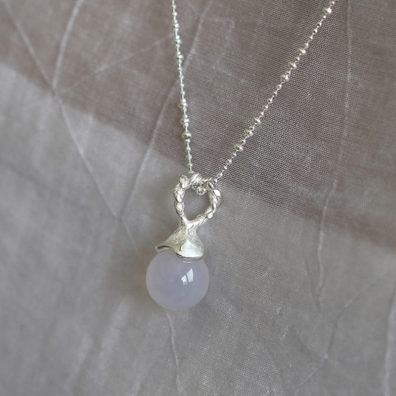 

eveningbell [silver925] Aqua bubble necklace Natural chalcedony