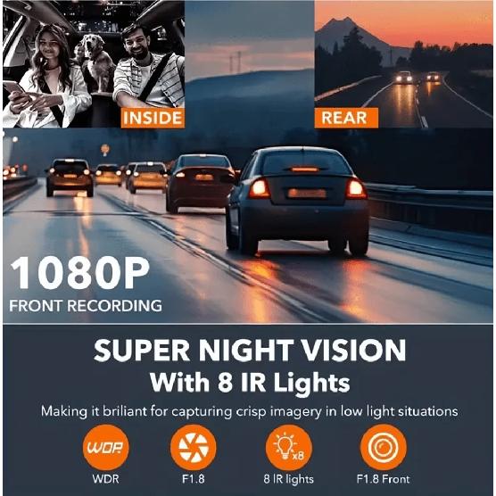 2026 New 360° Car Dash Cam 3/4 Channel WiFi APP Dash Cam HD 1080P Car DVR Loop Recording Night Vision Add 24H Parking Monitor