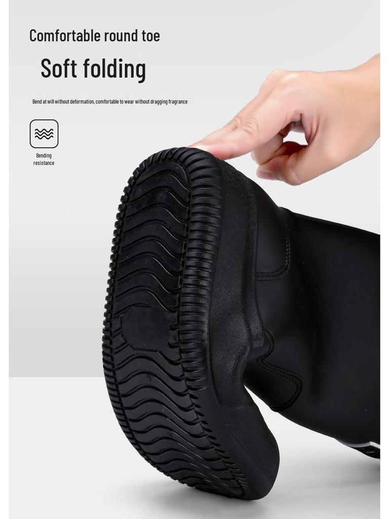 Women's High-Top Non-Slip Velveteen-Lined Waterproof Rubber Rain Boots