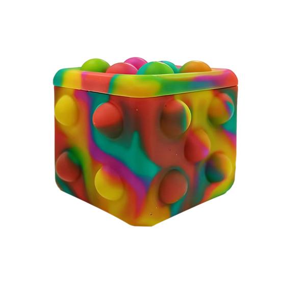 Stress Relief Toy Macaron Gradient Color Food-Grade Silicone Bubble Popper Hand-Eye Coordination Development 3D Cube Sensory Fidget