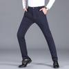 Pants Men's Spring and Autumn New Men's Breathable Small Straight Casual Pants Versatile Business Blue Solid Color Elastic Pants