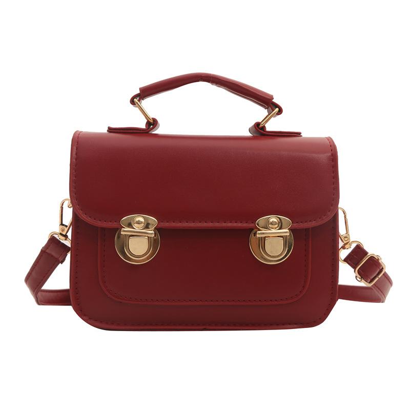 Women'S Bag Summer Fashion Handbag Texture Pu Small Square Bag Foreign Style Lock Versatile Shoulder Bag