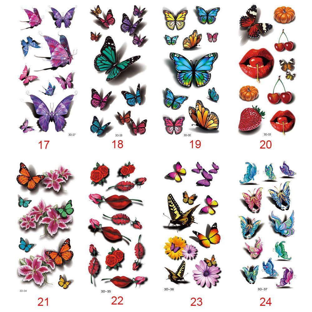 Easy To Clean 3D Butterfly Flower Feather Party Accessories Women Tattoo Sticker Body Stickers