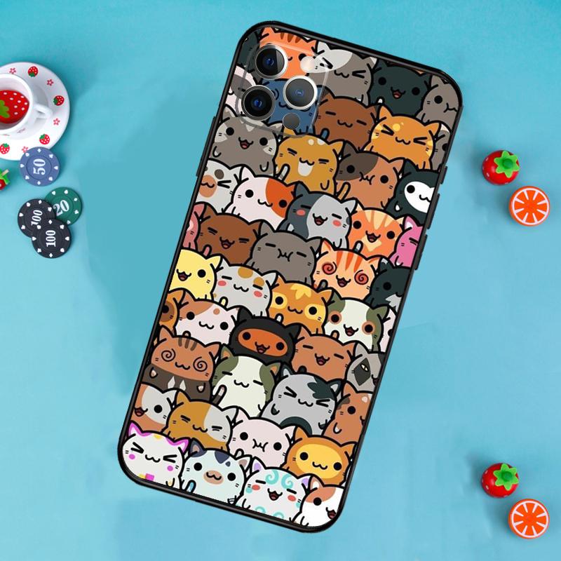 Funny cute cats Phone Case For iPhone 17 Air 16 15 14 13 11 12 Pro Max 13 12 mini 15 16 Plus 16e Cover Funda