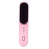 30W Cordless Hair Straightening Brush Portable Anti Scald Wide Fine Teeth Hair Straightener Curling Brush Pink