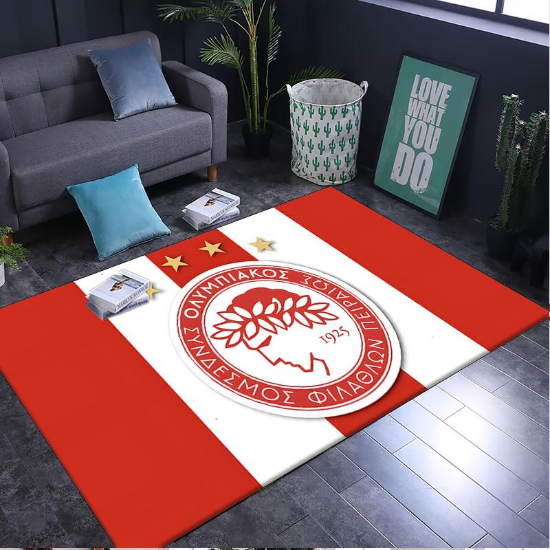 1PC rug Olympiacos Fc Team Crest Carpet, Chair Rug,Area Rug for Office Bedroom living rooms bedroom, Doormat decor Christmas fan gifts