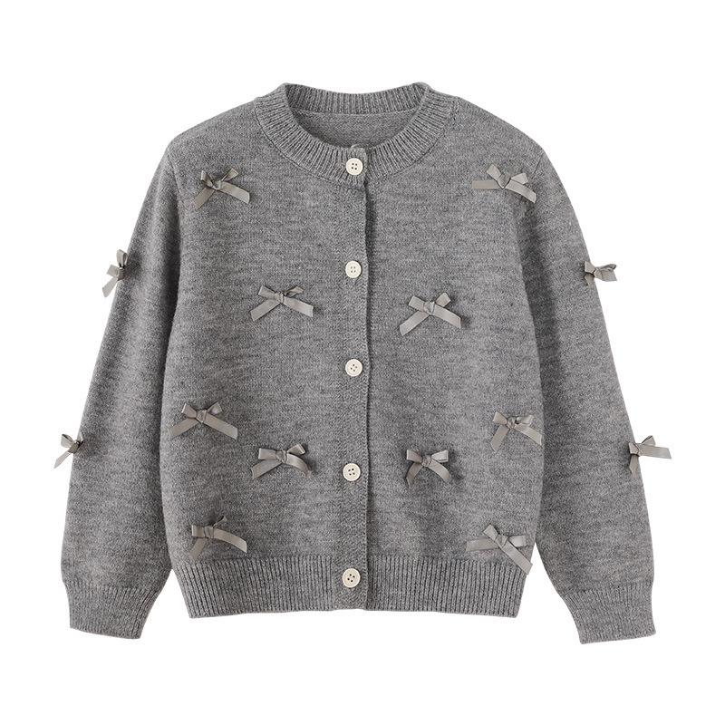 Korean Girls Autumn Knit Cardigan Fashionable Children Sweater Coat