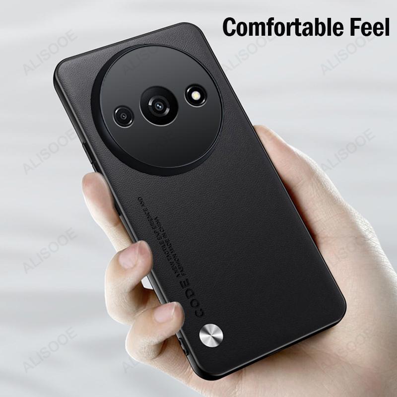 Shockproof Funda for Xiaomi Redmi A3 Case Luxury Fiber Texture PU Leather Protection Cover for For Redmi A3 Capa