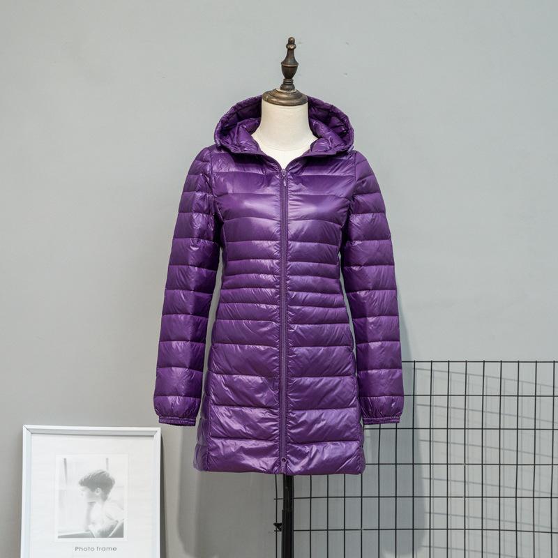 Giacche Piumino da Donna Giacca in Piuma d'Anatra Autunno Inverno Calda Portatile con Cappuccio Giubbotto Antivento Parka