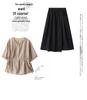 2025 Summer Fashion Tencel Blouse & Midi Skirt Set for Women - Age-Reducing, Casual, Loose Fit 