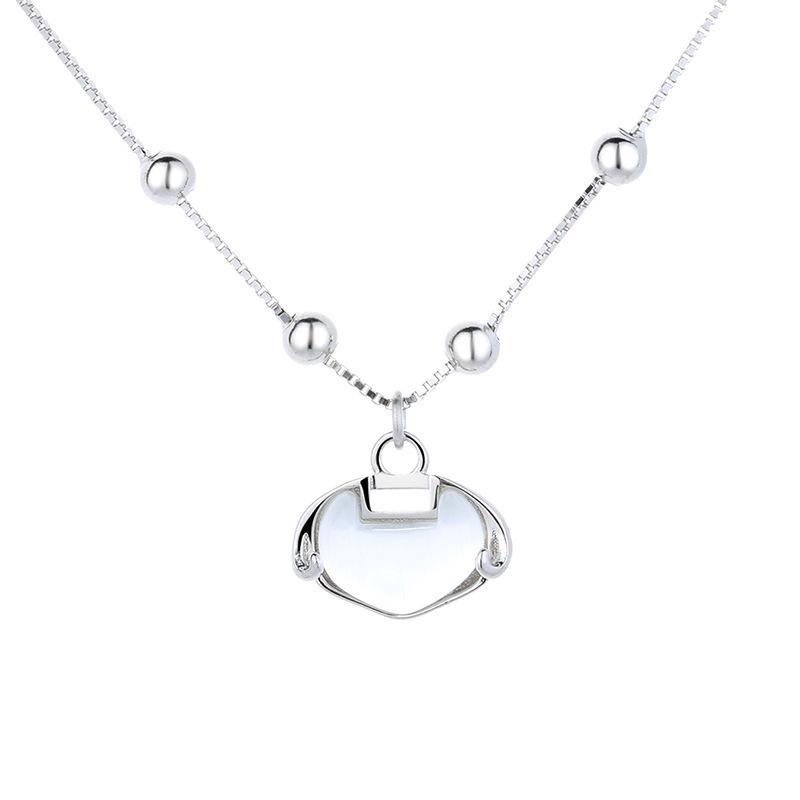 New Chinese Safety Lock Necklace Femininity Niche Design Sense Auspicious Cloud Pendant Neck Chain