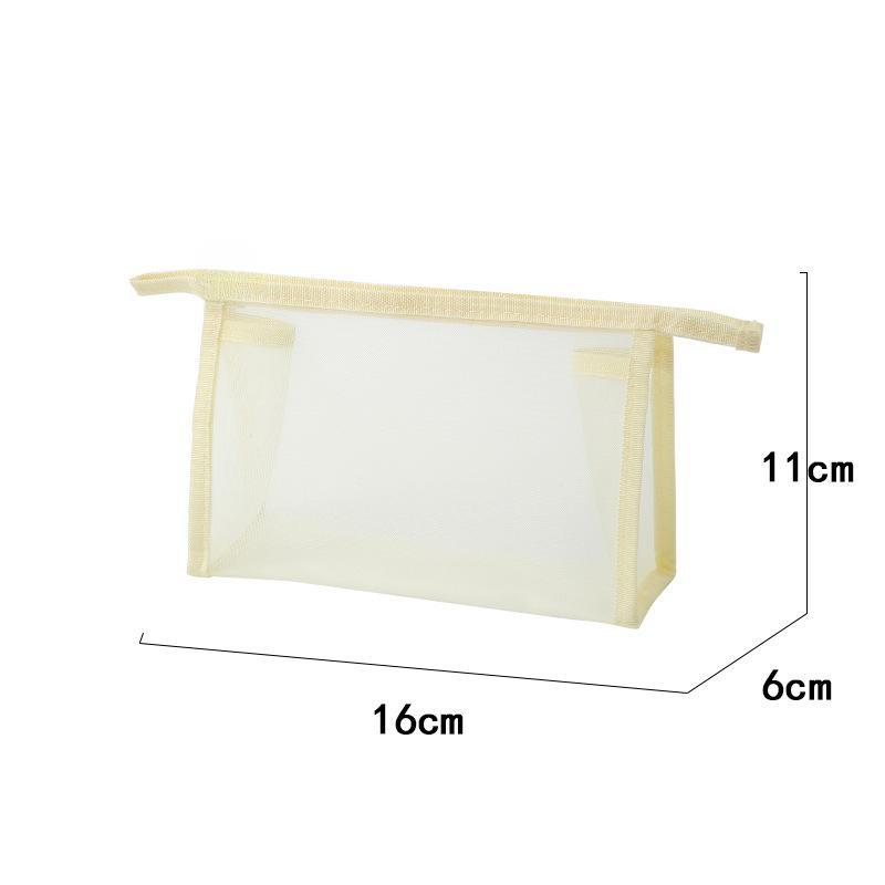 Custom Logo Portable Nylon Mesh Makeup Bag - Small Transparent Cosmetic and Lipstick Storage
