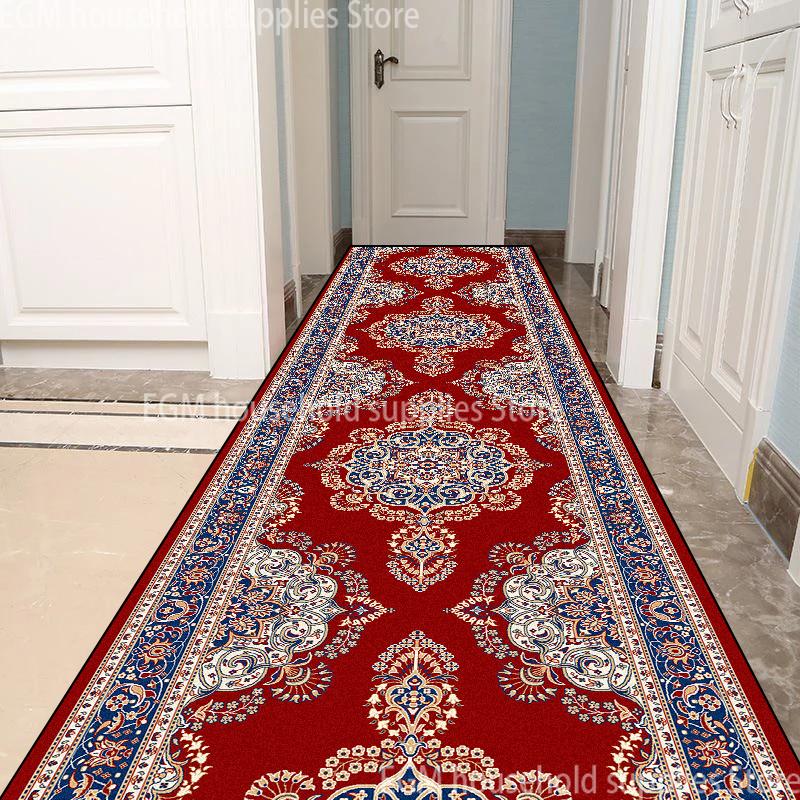 Persian Style Living Room Hall Carpet Long Hallway Corridor Rugs Non-slip Stairs Decor Runner Rug Kitchen Mat Size