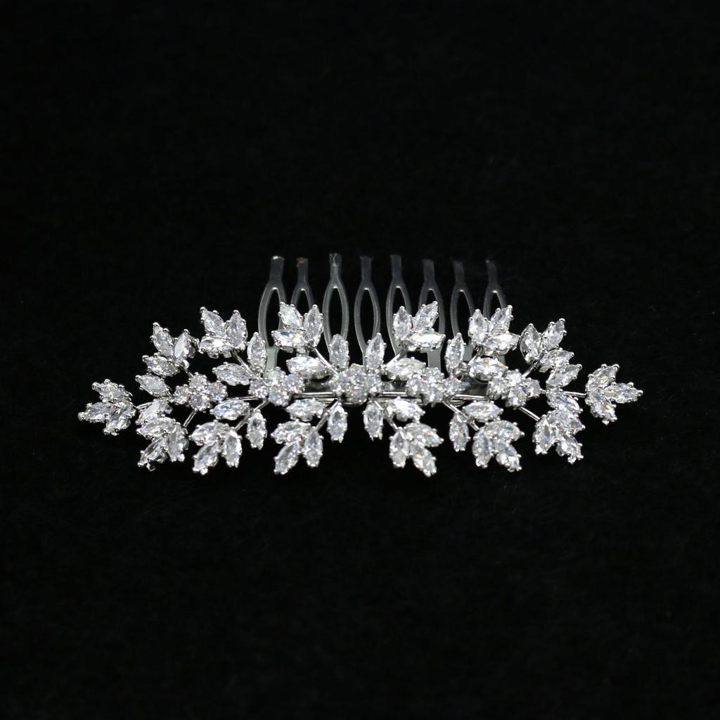 European and American Korean Style Bridal Hair Accessories Princess Crown Wedding Tiara Zircon Hair Comb