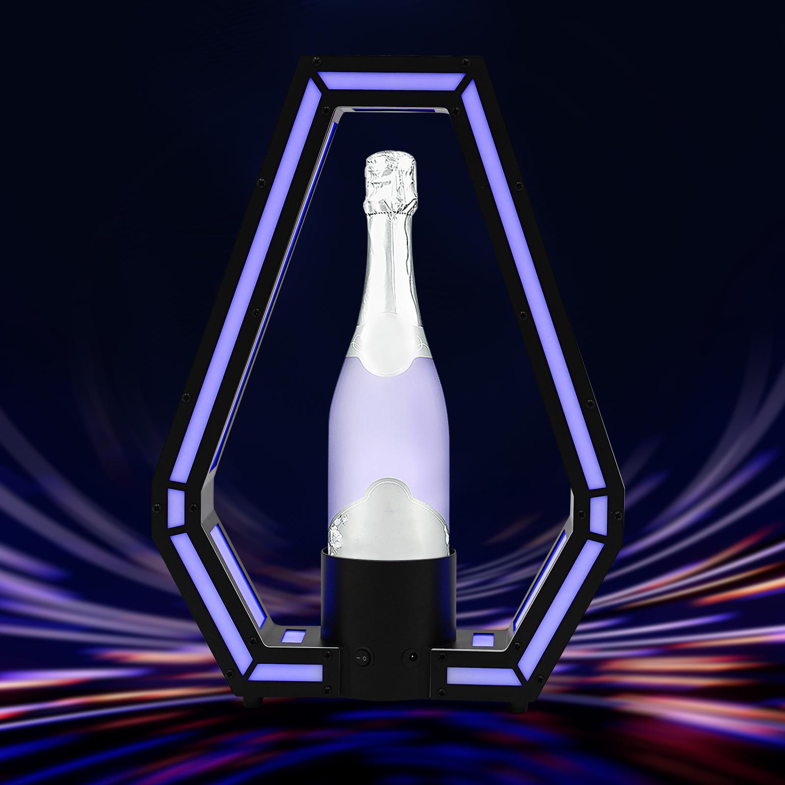 

LED Liquor Bottle Iron Display Shelf,Black White 7 Colors Free Standing Glowing Wine Bottle Display 36*8*45cm for Hotels,Bars черный белый