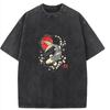 Japanese Goldfish Print T-Shirt: Loose Fit Polyester Summer Top