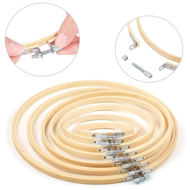 8/10/15/18/24/30/36cm Embroidery Hoops DIY Needlecraft Cross Stitch Machine Bamboo Frame Rings Round Loop Hand Household Sewing