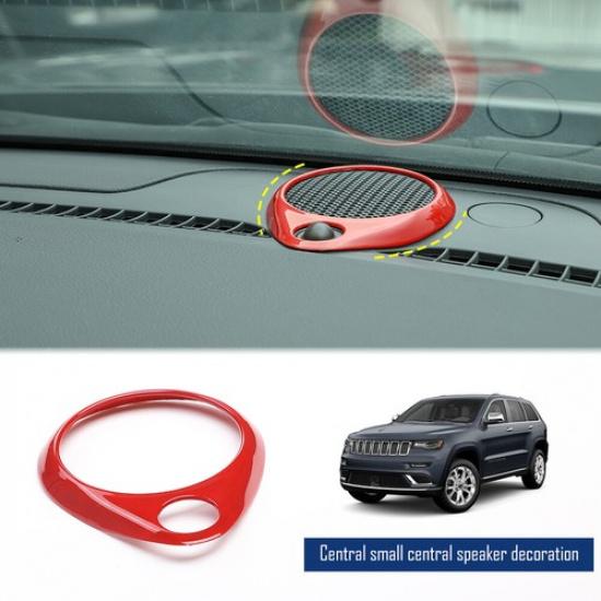 Dashboard Speaker Ring Decor Cover for Jeep Grand Cherokee 2011+ Accessories Red