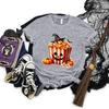 Halloween Popcorn Graphic Short Sleeve Tshirt Women Pumpkin Witch Hats Graphic Classic Tops Horror Popcorn Halloween Tshirts