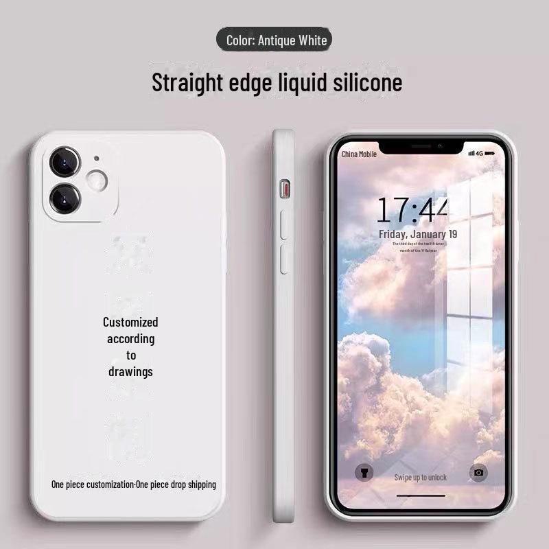 Funda de silicona líquida personalizada para iPhone 14, Huawei, OPPO, Xiaomi, Vivo, diseño de una pieza