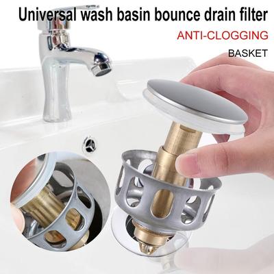 2 Piezas Filtro de Desagüe de Lavabo Tipo Pop-up Grifo de Baño Accesorios de Cocina y Baño Lavabo Atrapapelos Sistema de Ducha Universal