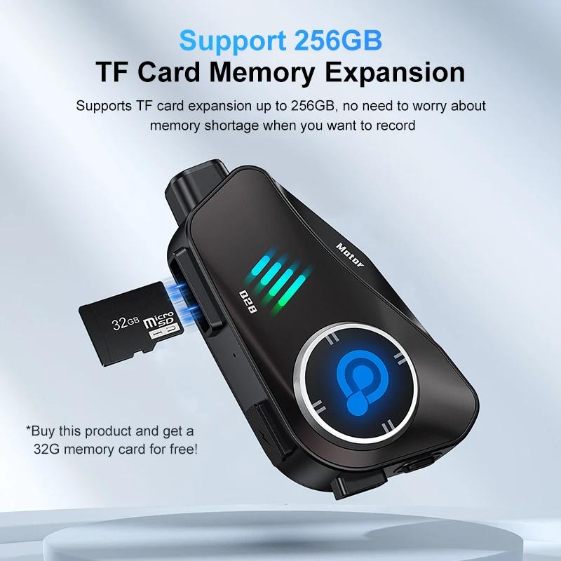 Motorcycle Bluetooth Helmet Headset Bt5.3 with Hd Driving Recorder Wireless Camera 1080P Hard Disk Video Recorder Call Headset