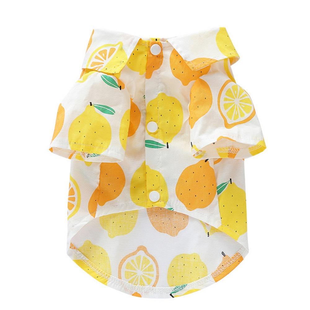 Dog Shirt Clothing Spring Summer Fruit Style Open Button Shirt Medium and Large Dog Pet Clothing