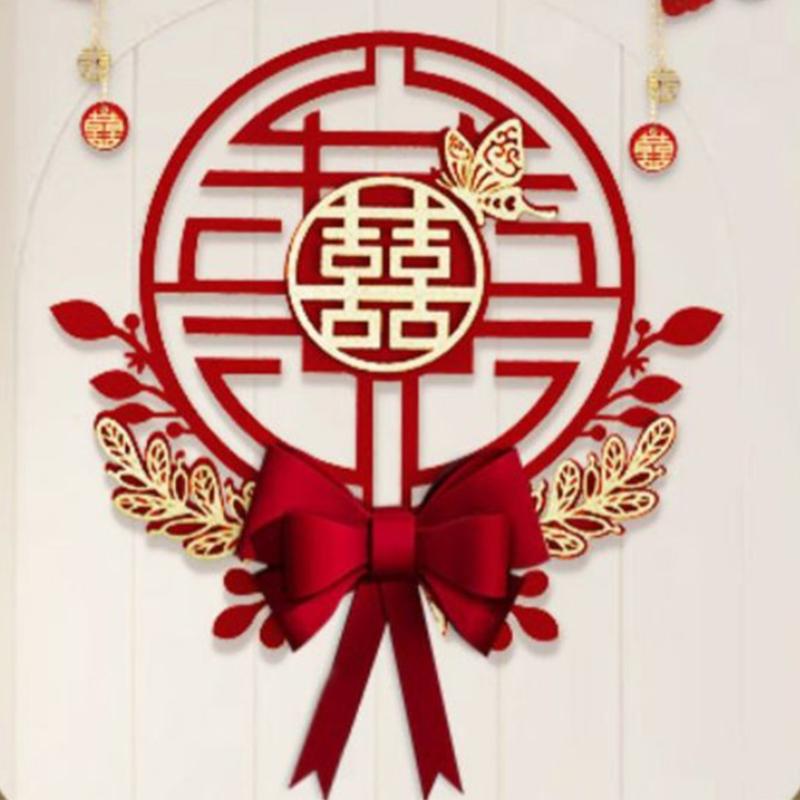 Chinese Wedding Decoration Double Happiness Door Stickers Wedding Supplies Marriage Room Decoration Home Ornament