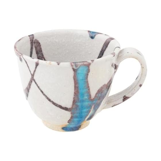 Marui Seito Shigaraki Ware Hechimon Mug Capacity Approximately 300ml Glacier White 3-4437