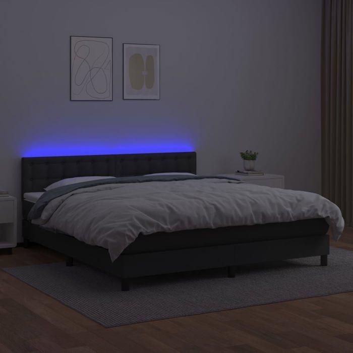 Maison Exclusive - Sommier à lattes de lit avec matelas et LED Noir 180x200cm
