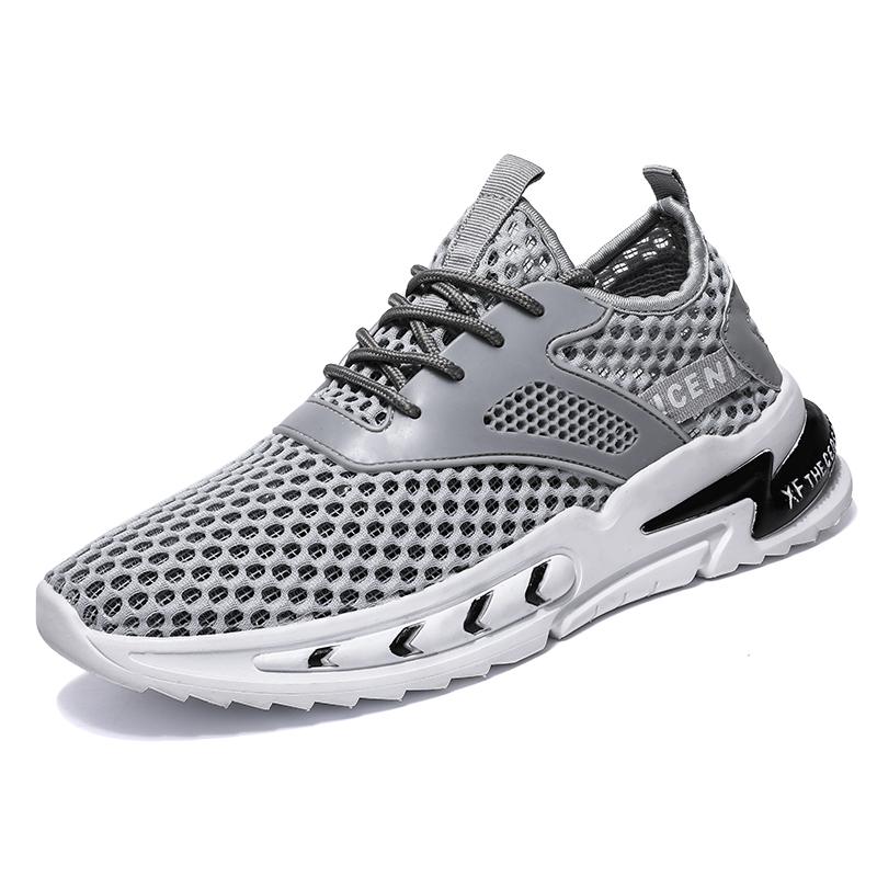 2022 Summer Men Sneakers Breathable Athletic Shoes Hollow Mesh Fitness Training Shoes Fashion Running Shoes Casual Shoes White