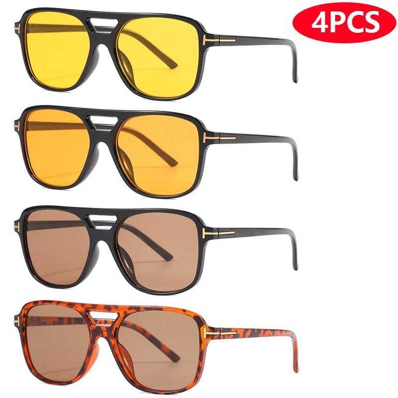 Premium 9pcs/4pcs Double Bridge Sun Glasses Oversize Candy Color Goggles Ladies Classic Fashion Oval Pilot Sunglasses UV400 Oculos De Sol