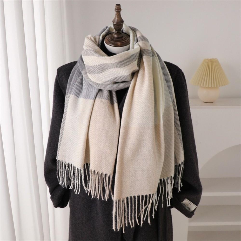 Long Length Warm Scarf Imitation Wool Texture Autumn Winter Scarf Wool Texture Scarf Women