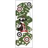 Somen Anbo Tenugui "Yabusame Shinji" - Hand-dyed 100% Cotton, Tokuoka Fabric, Made In Japan, 35cm X 100cm - Archer, Fan Shape, Seasonal Flowers, Wave