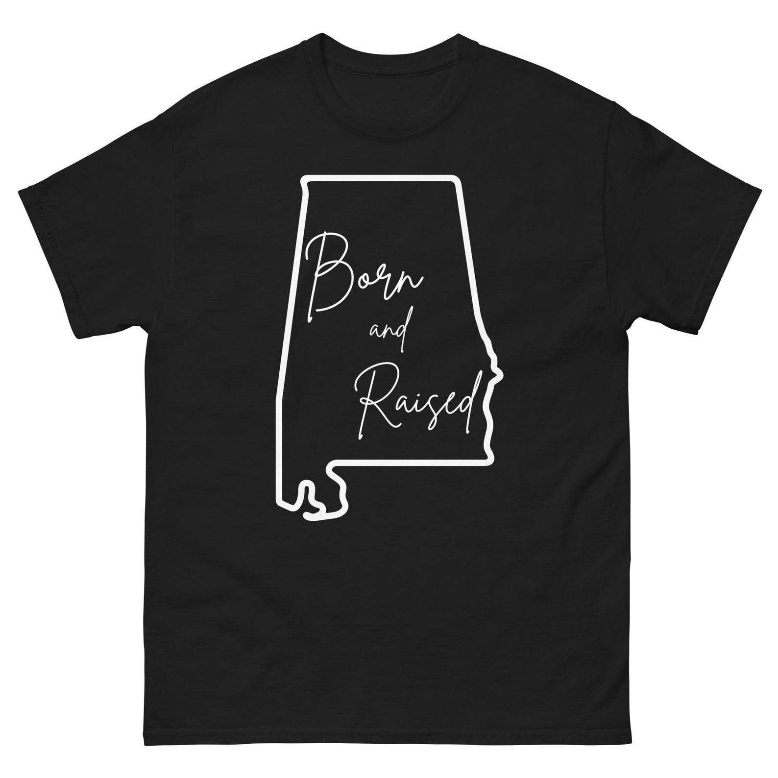 Alabama Pride Unisex T-Shirt | Celebrate Your Southern Roots - Born & Raised in the Heart of Dixie! (White) S