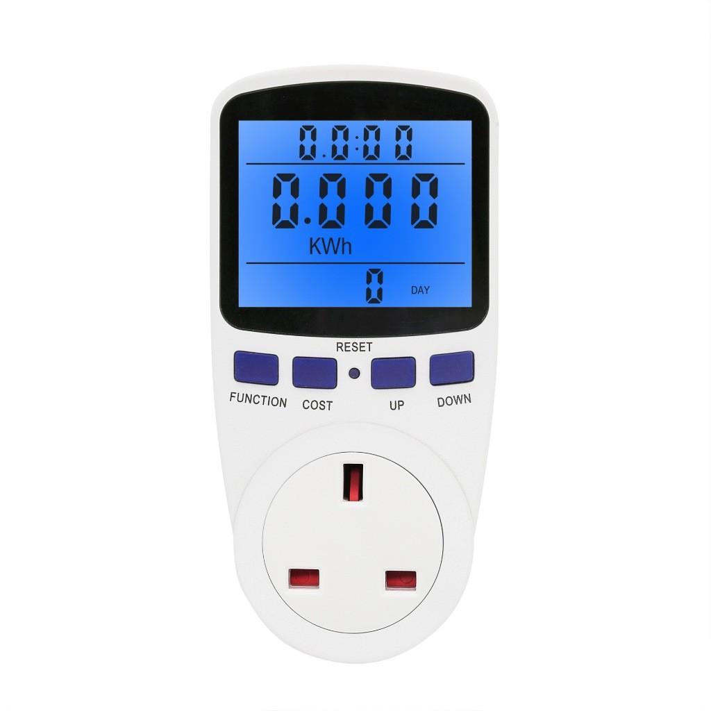 Power Meter Digital LCD Display Energy Watt Voltage Amps Meter Household Energy Saving Electricity Usage Monitor Plug