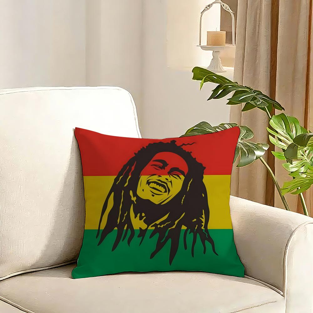 Singer BBob MMarley Cushion Cover Reversible Plush Pillow Cover Soft Fluffy Home Decor for Sofa Bedroom