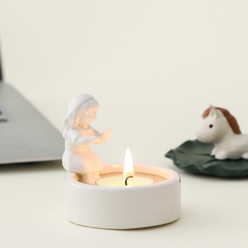 Nordic Ceramic Match Girl Candle Holder - Easter Home Decor Aroma Ornament