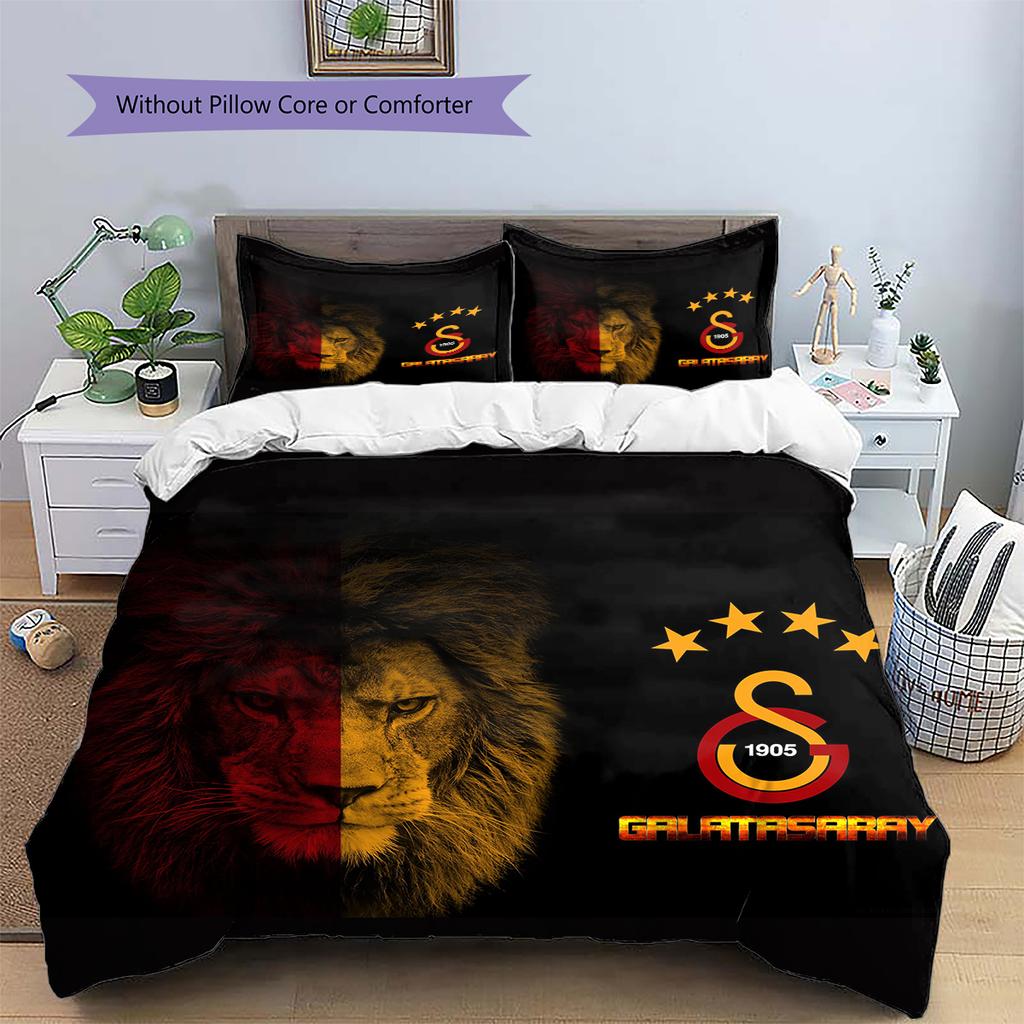 Galatasaray FC Pattern Bedding Home Decoration Birthday & Festival Gift (1 * Duvet Cover + 2 * Pillowcase, Without Core)