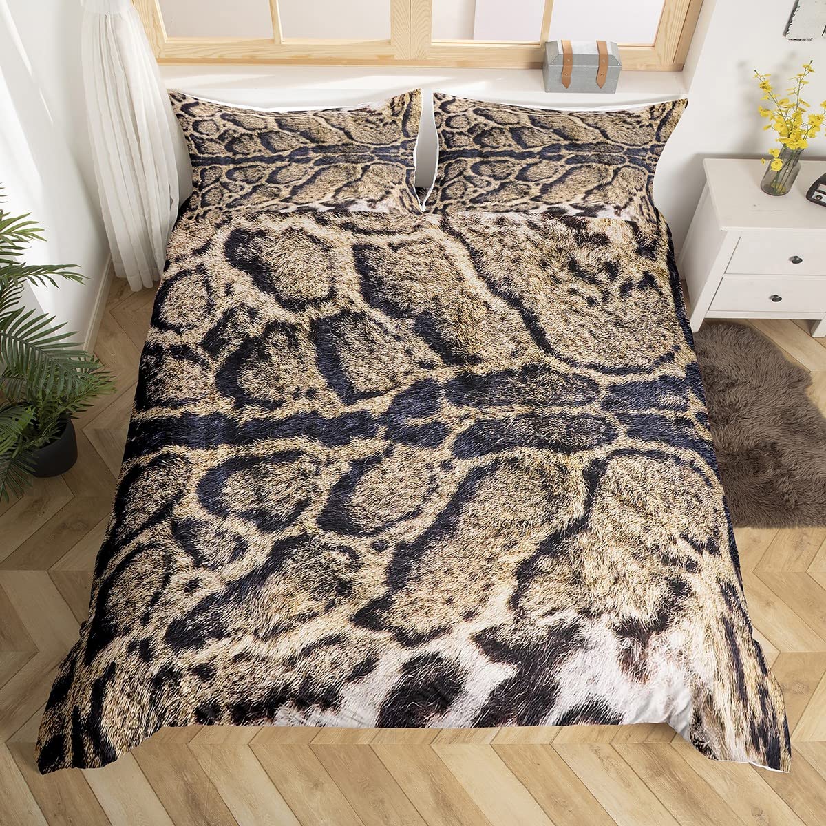 

Leopard Print Duvet Cover Set King Size Colorful Cheetah Printed 2/3pcs Twin Bedding Set Africa Leopard Pattern For Girls Women EU single(135x200cm)