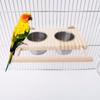 For Parrot Poultry Cage With Wooden Platform Dish Hanging Bowl Bird Feeder Pet Product Feeding Cup