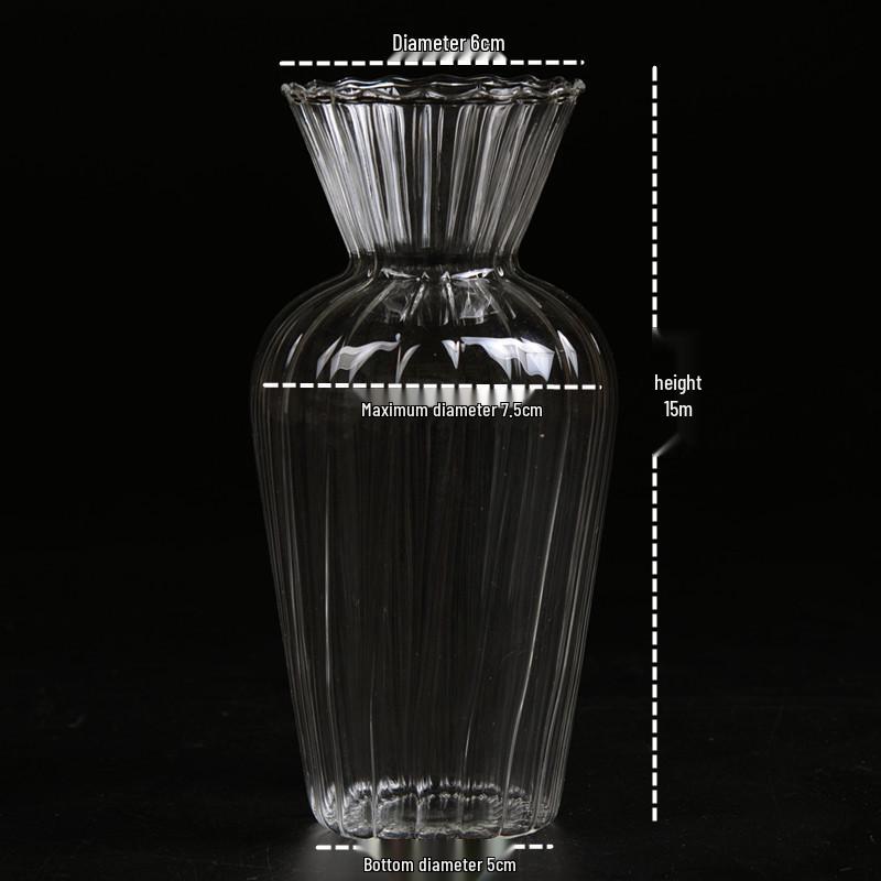 Spherical Spanish Bubble Glass Flower Vase - Transparent, Simple, Decorative Ornament for Home