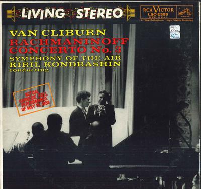 LP Record VAN CLIBURN KIRIL KONDRASHIN SYMP  Rachmaninoff Concerto No3 In D Mino LSC2355 RCA VICTOR RED  1965 US Classical Used