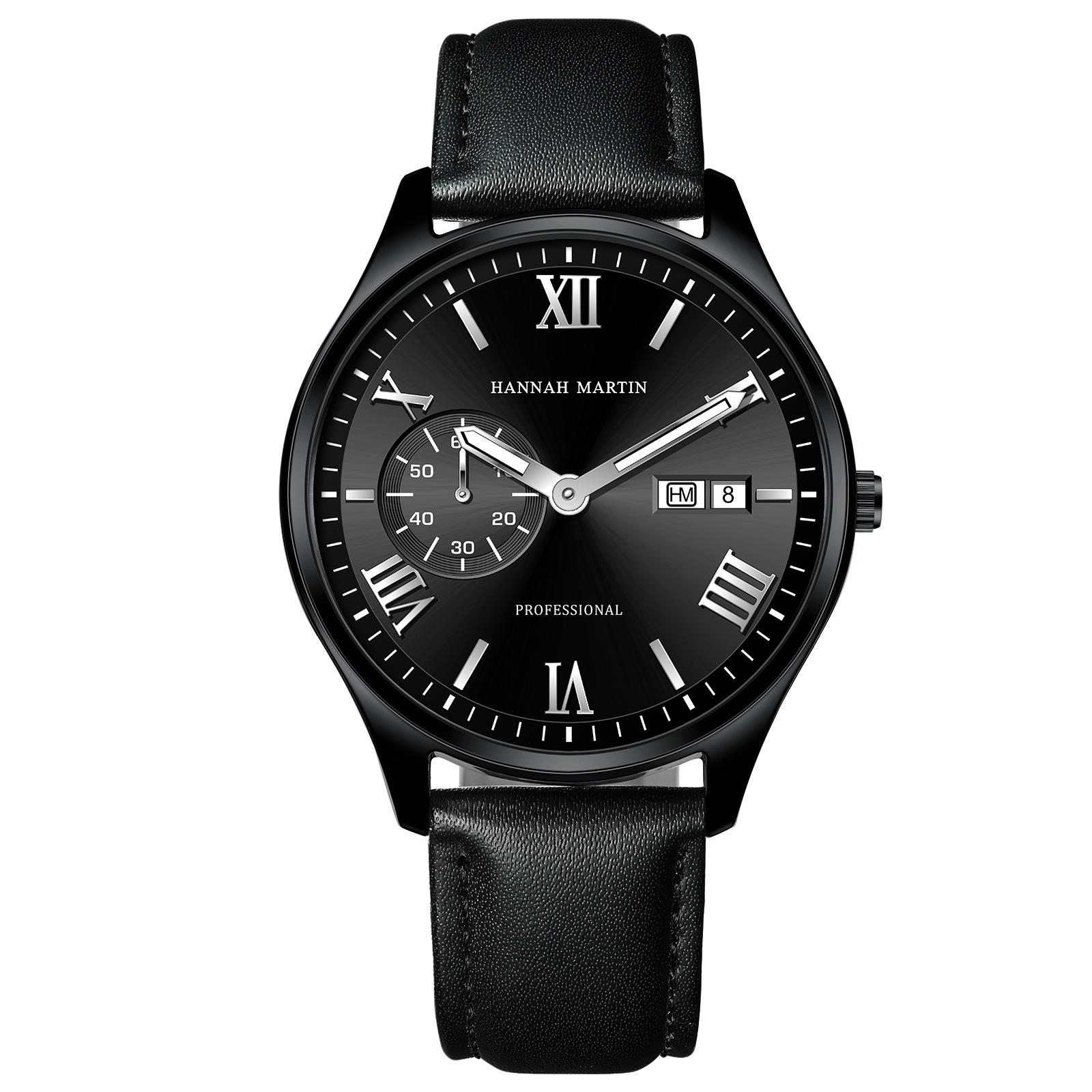 

Мужские римские часы Ретро Мода Шкала Кварцевые часы Водонепроницаемые Наручные часы Кожаный ремешок Простой стиль Часы с календарем для мужчин as the picture2