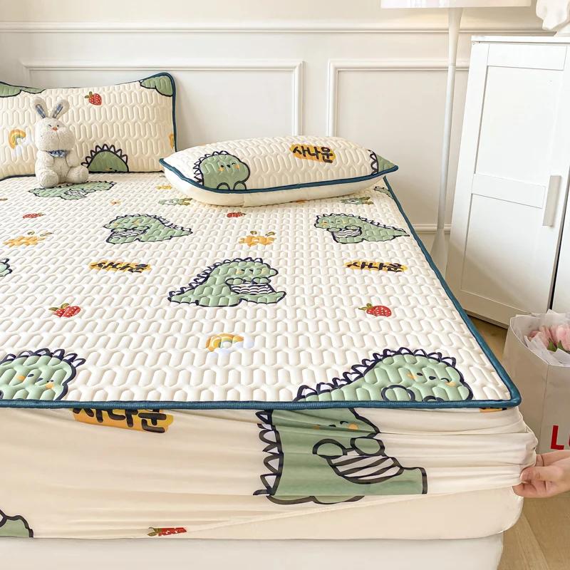 Natural Latex Thicked Summer Cooling Mat designed for Bed Gentle Cool Feeling Fitted Sheet and Pillowcase Matress Cover Grade A Summer Pads